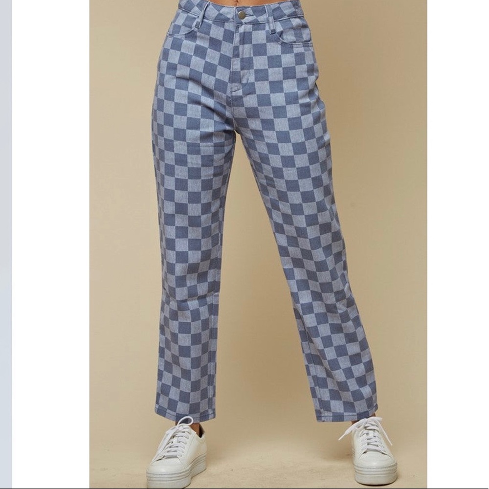 Marina Checkered Denim Jean